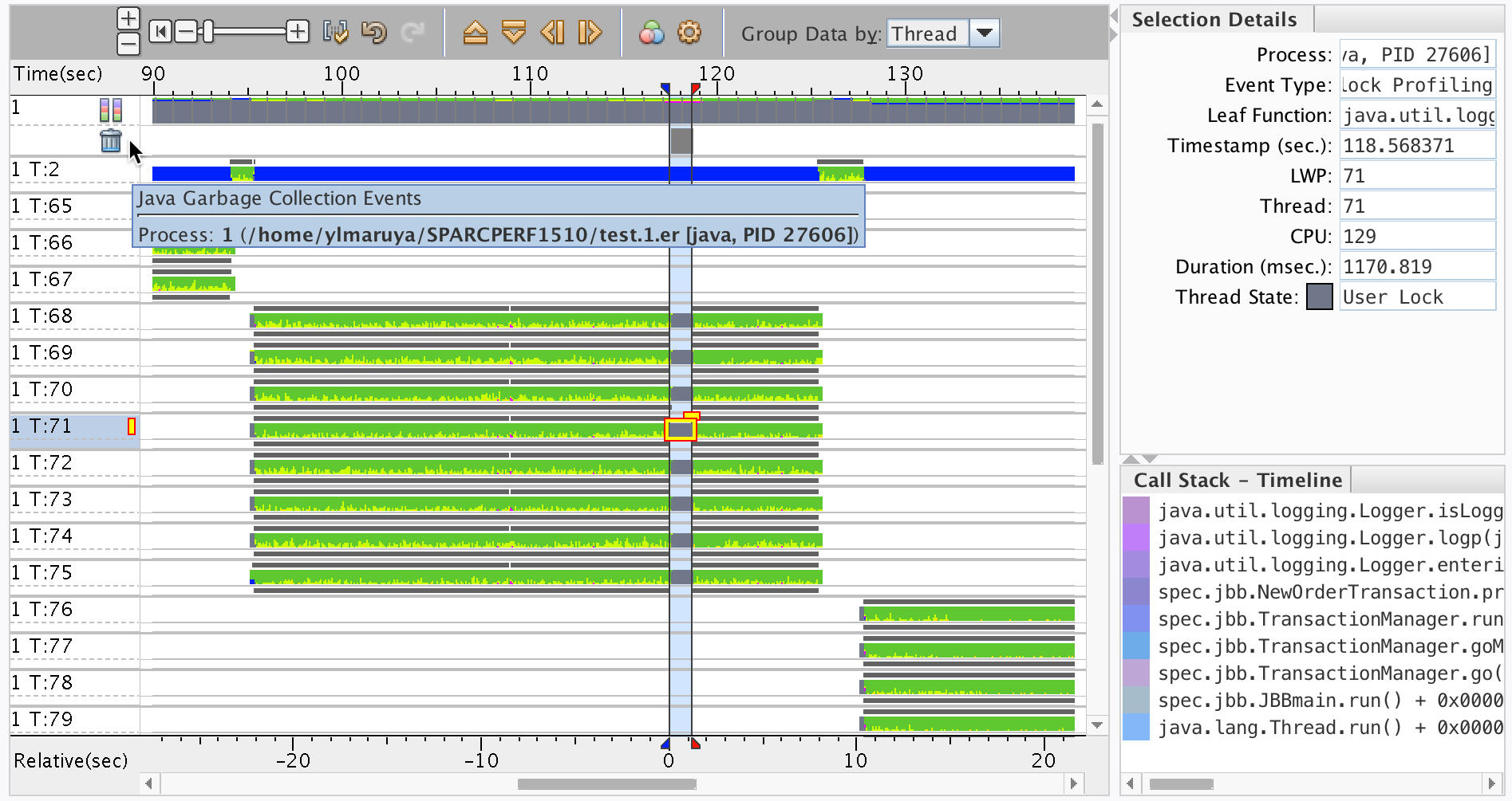 image:Java Garbage Collection in Timeline view